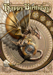 Clockwork Dragon Birthday Card